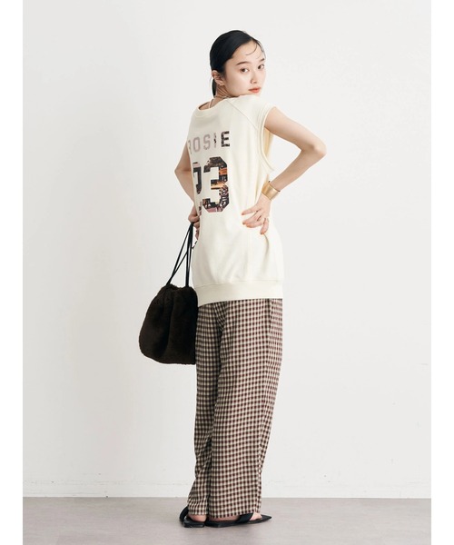 earth music&ecology（アースミュージックアンドエコロジー）の「裏毛ナンバリングベスト（ベスト・レディース・アイボリー/杢グレー/グリーン・FREE）」の5枚目の写真