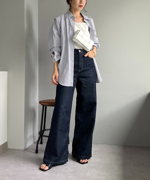 CAPRICIEUX LE'MAGE（カプリシューレマージュ）の「バックドロストシャツ（シャツ/ブラウス・レディース・パープル/ネイビー・FREE）」の12枚目の写真