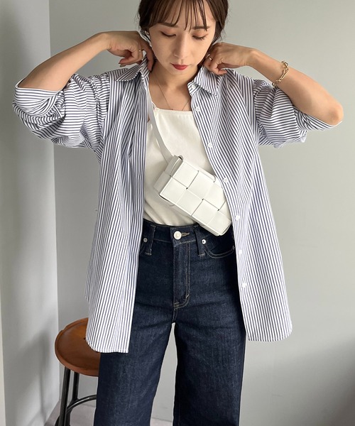 CAPRICIEUX LE'MAGE（カプリシューレマージュ）の「バックドロストシャツ（シャツ/ブラウス・レディース・パープル/ネイビー・FREE）」の3枚目の写真