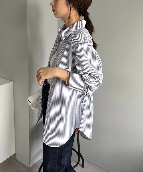 CAPRICIEUX LE'MAGE（カプリシューレマージュ）の「バックドロストシャツ（シャツ/ブラウス・レディース・パープル/ネイビー・FREE）」の6枚目の写真