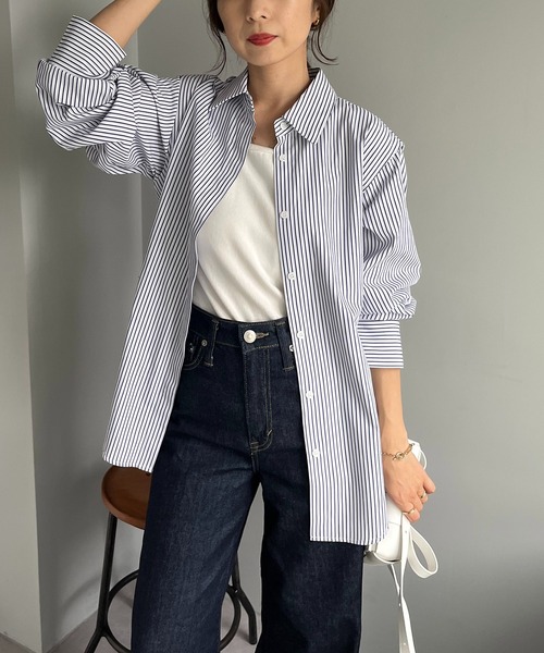 CAPRICIEUX LE'MAGE（カプリシューレマージュ）の「バックドロストシャツ（シャツ/ブラウス・レディース・パープル/ネイビー・FREE）」の7枚目の写真