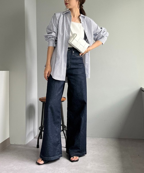 CAPRICIEUX LE'MAGE（カプリシューレマージュ）の「バックドロストシャツ（シャツ/ブラウス・レディース・パープル/ネイビー・FREE）」の8枚目の写真