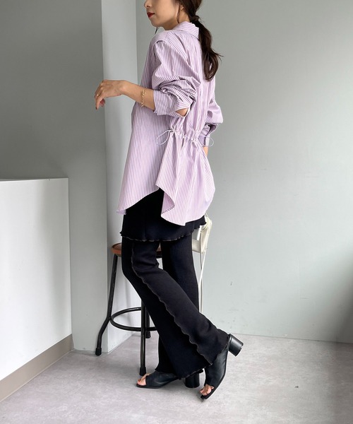 CAPRICIEUX LE'MAGE（カプリシューレマージュ）の「バックドロストシャツ（シャツ/ブラウス・レディース・パープル/ネイビー・FREE）」の19枚目の写真