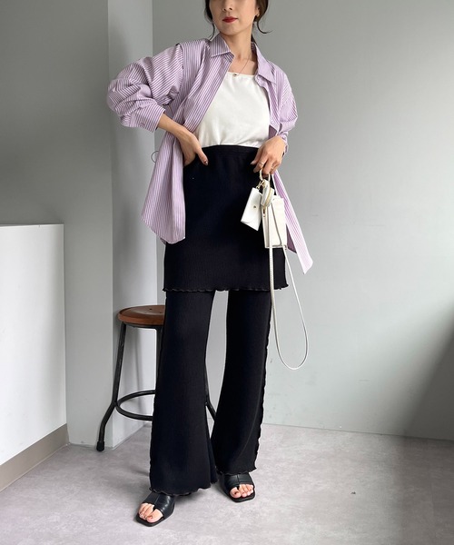 CAPRICIEUX LE'MAGE（カプリシューレマージュ）の「バックドロストシャツ（シャツ/ブラウス・レディース・パープル/ネイビー・FREE）」の21枚目の写真