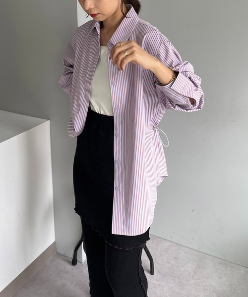 CAPRICIEUX LE'MAGE（カプリシューレマージュ）の「バックドロストシャツ（シャツ/ブラウス・レディース・パープル/ネイビー・FREE）」の14枚目の写真