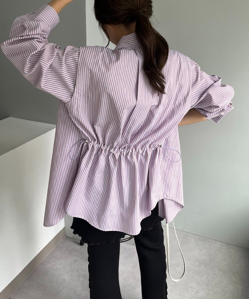 CAPRICIEUX LE'MAGE（カプリシューレマージュ）の「バックドロストシャツ（シャツ/ブラウス・レディース・パープル/ネイビー・FREE）」の15枚目の写真