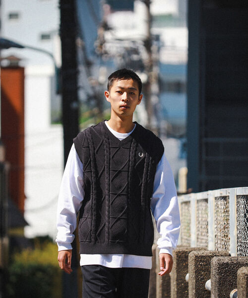 FRED PERRY × BEAMS / 別注 Cable Knit Vest【公式通販】