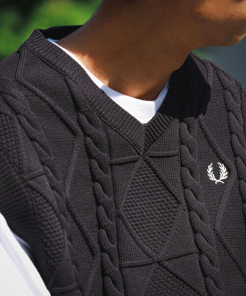 FRED PERRY × BEAMS / 別注 Cable Knit Vest【公式通販】