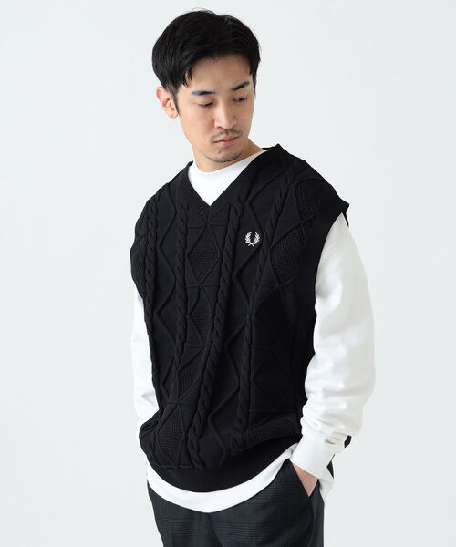 FRED PERRY × BEAMS / 別注 Cable Knit Vest【公式通販】