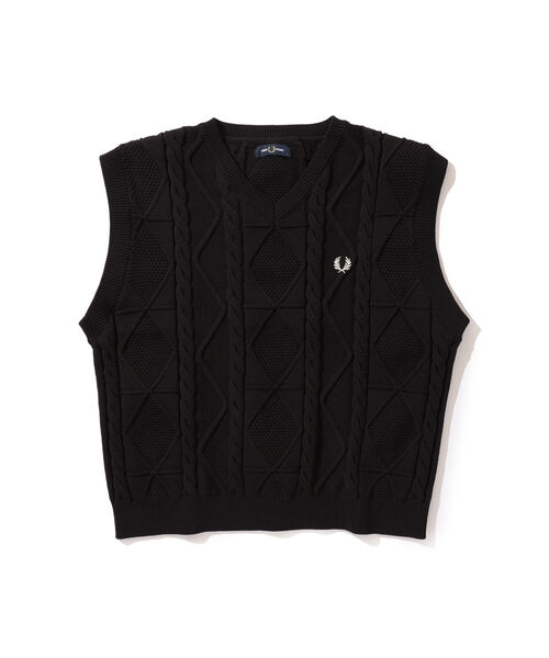 FRED PERRY × BEAMS / 別注 Cable Knit Vest FRED PERRY × BEAMS / 別注 Cable Knit Vest【公式通販】