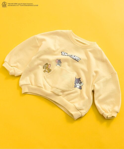 Tom＆Jerry（トムアンドジェリー）の「トムとジェリー 4柄トレーナー（スウェット・キッズ・オフホワイト/イエロー/オレンジ/ブルー・90/100/110/120/80/130）」の4枚目の写真