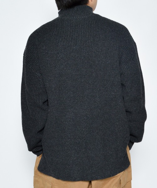 anown(アノン)の「ハーフジップハイネックオーバーニット(ニット/セーター・メンズ・グリーン/チャコールグレー・FREE)」の16枚目の写真