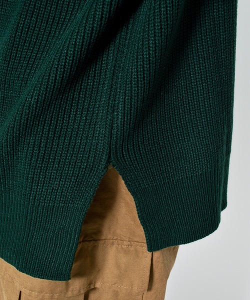 anown(アノン)の「ハーフジップハイネックオーバーニット(ニット/セーター・メンズ・グリーン/チャコールグレー・FREE)」の10枚目の写真