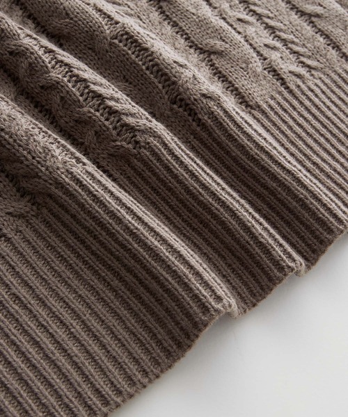 U.S. POLO ASSN.(ユーエスポロアッスン)の「U.S. POLO ASSN. /ユーエスポロアッスン 別注 ワンポイント刺繍 ケーブルニットワンピース(ワンピース・レディース・ブルー/グレイッシュベージュ/アイボリー/ブラック・FREE)」の20枚目の写真