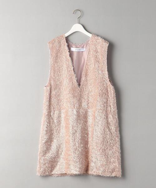 PROVOKE （プロヴォーク）の「＜provoke＞シャギー ミニ ワンピース（ワンピース・レディース・ブラック/ライトピンク・FREE）」の9枚目の写真