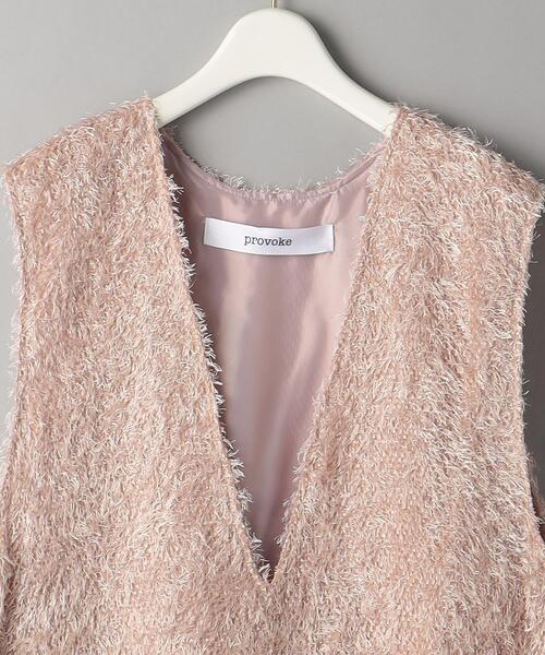 PROVOKE （プロヴォーク）の「＜provoke＞シャギー ミニ ワンピース（ワンピース・レディース・ブラック/ライトピンク・FREE）」の11枚目の写真