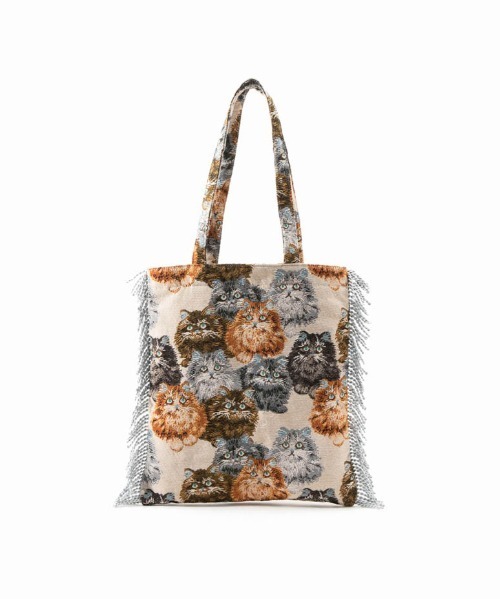 Casselini（キャセリーニ）の「Casselini(キャセリーニ)ネコジャガードトート（トートバッグ・レディース・ブラック/アイボリー・FREE）」の14枚目の写真