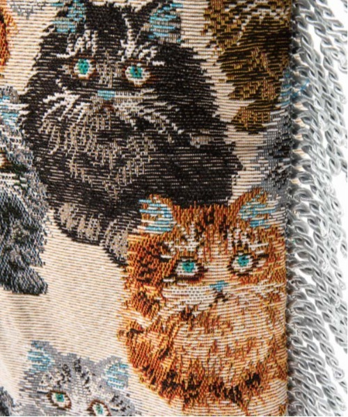 Casselini（キャセリーニ）の「Casselini(キャセリーニ)ネコジャガードトート（トートバッグ・レディース・ブラック/アイボリー・FREE）」の4枚目の写真