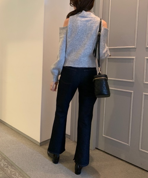 OLIVE des OLIVE(オリーブデオリーブ)の「【WEB限定】肩開きニットプルオーバー(ニット/セーター・レディース・ブラック/オフホワイト/カーキ/トップグレー・FREE)」の19枚目の写真