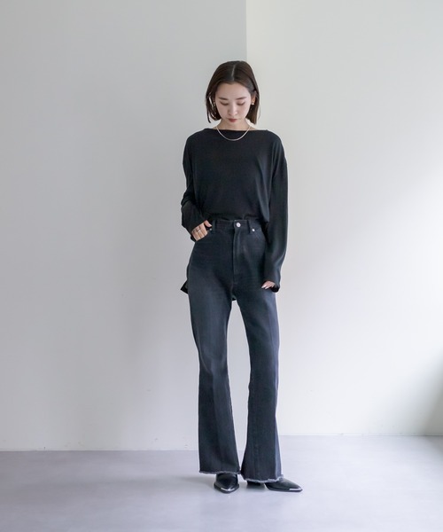 mystic（ミスティック）の「シアーロングTシャツ（Tシャツ/カットソー・レディース・ブラック/オフホワイト/イエロー・FREE）」の19枚目の写真