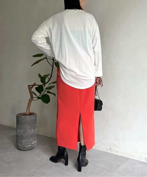 prose verse(プロズヴェール)の「シルケット長袖ロンT(Tシャツ/カットソー・レディース・チャコールグレー/オフホワイト/モカ・MEDIUM)」の14枚目の写真