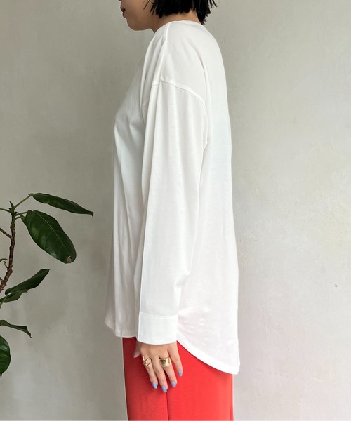 prose verse(プロズヴェール)の「シルケット長袖ロンT(Tシャツ/カットソー・レディース・チャコールグレー/オフホワイト/モカ・MEDIUM)」の12枚目の写真