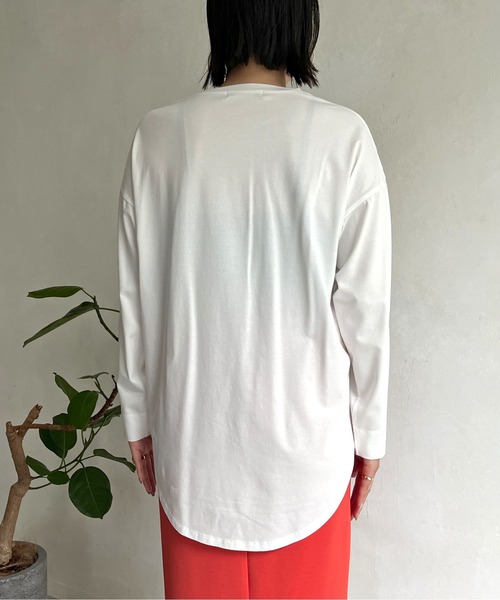prose verse(プロズヴェール)の「シルケット長袖ロンT(Tシャツ/カットソー・レディース・チャコールグレー/オフホワイト/モカ・MEDIUM)」の6枚目の写真