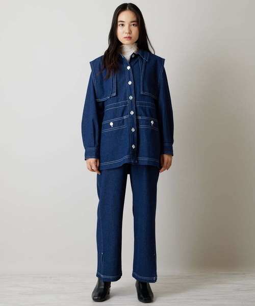 A de a.v.v（アードアー・ヴェ・ヴェ）の「［SET UP対応］ストレートデニムパンツ（デニムパンツ・レディース・ブラック/ネイビー・38/36）」の3枚目の写真