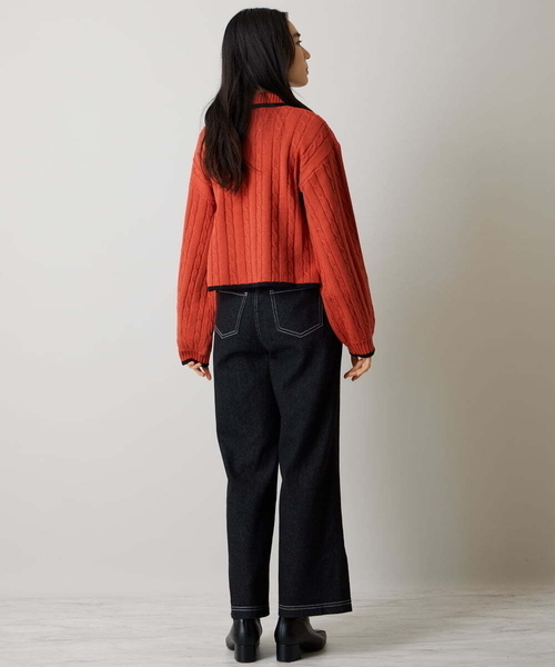 A de a.v.v（アードアー・ヴェ・ヴェ）の「［SET UP対応］ストレートデニムパンツ（デニムパンツ・レディース・ブラック/ネイビー・38/36）」の8枚目の写真