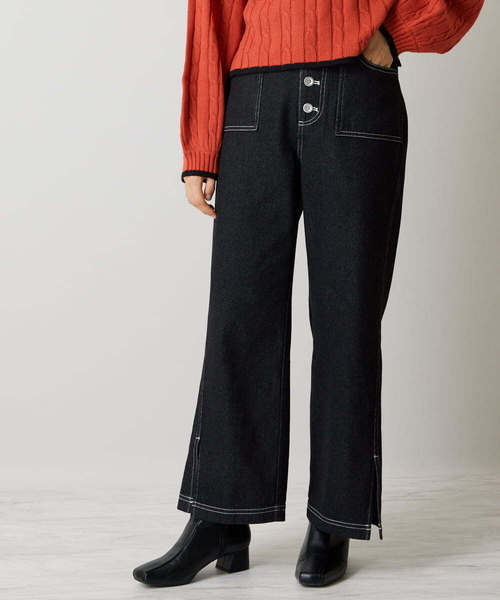 A de a.v.v（アードアー・ヴェ・ヴェ）の「［SET UP対応］ストレートデニムパンツ（デニムパンツ・レディース・ブラック/ネイビー・38/36）」の10枚目の写真