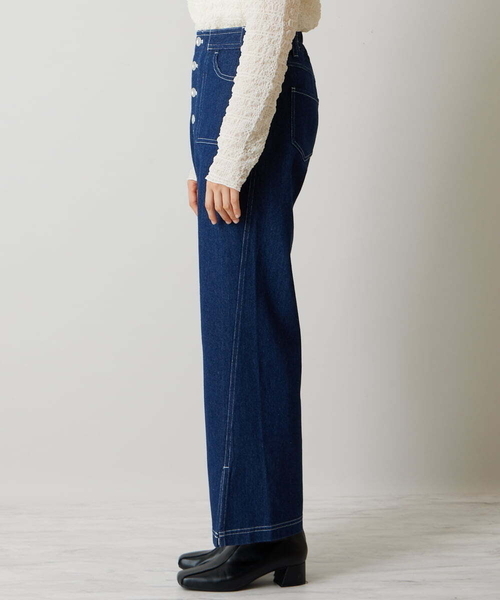 A de a.v.v（アードアー・ヴェ・ヴェ）の「［SET UP対応］ストレートデニムパンツ（デニムパンツ・レディース・ブラック/ネイビー・38/36）」の12枚目の写真