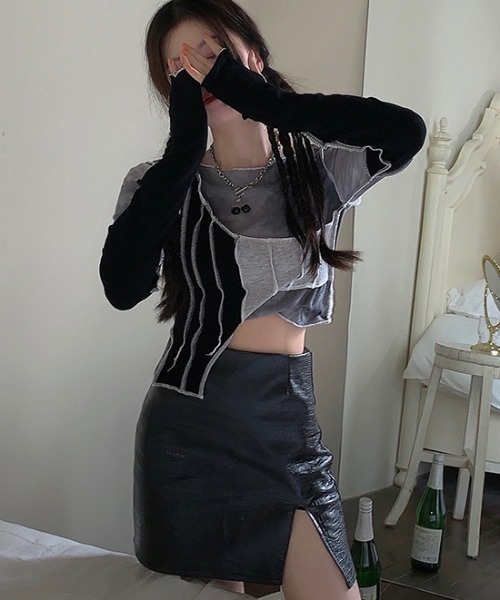 .KOM(ドットコム)の「A'GEM/9 × .kom『.kom/ドットケーオーエム』サイドカッティングアンバランスカットソー(Tシャツ/カットソー・レディース・ブラック・FREE)」の13枚目の写真