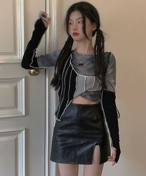.KOM(ドットコム)の「A'GEM/9 × .kom『.kom/ドットケーオーエム』サイドカッティングアンバランスカットソー(Tシャツ/カットソー・レディース・ブラック・FREE)」の9枚目の写真