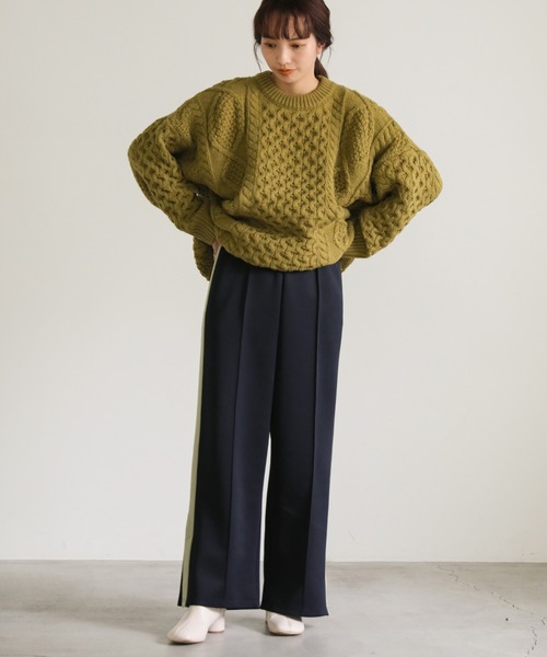 select MOCA（セレクトモカ）の「リラックスライン裾スリットパンツ（その他パンツ・レディース・ブラック/カーキ/ネイビー・FREE）」の22枚目の写真