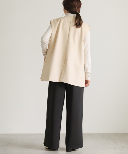 select MOCA（セレクトモカ）の「リラックスライン裾スリットパンツ（その他パンツ・レディース・ブラック/カーキ/ネイビー・FREE）」の8枚目の写真