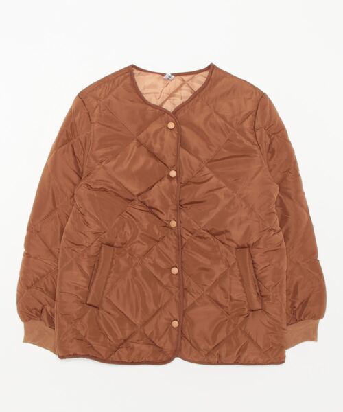 Sakka（サッカ）の「ノーカラーキルトハーフ丈ジャケット（ノーカラージャケット・レディース・ブラウン/オフホワイト/ブラック・M/L/X-LARGE/XX-LARGE）」の16枚目の写真