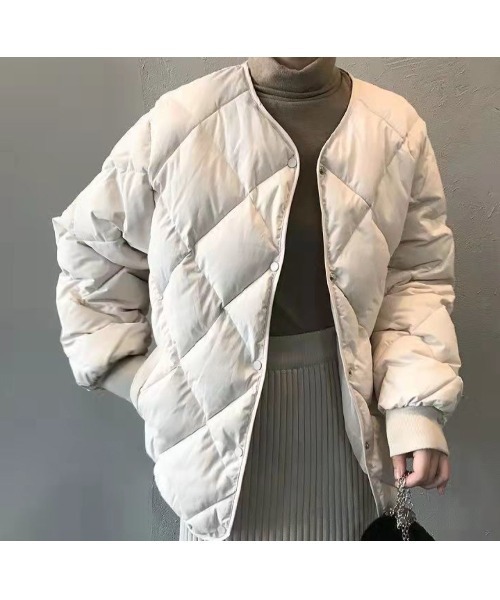 Sakka（サッカ）の「ノーカラーキルトハーフ丈ジャケット（ノーカラージャケット・レディース・ブラウン/オフホワイト/ブラック・M/L/X-LARGE/XX-LARGE）」の13枚目の写真
