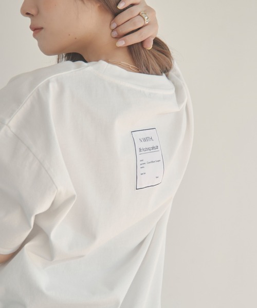 N WITH.（エヌウィズ）の「オーバーレシートTシャツ（Tシャツ/カットソー・レディース・ブラック/ホワイト・FREE）」の9枚目の写真