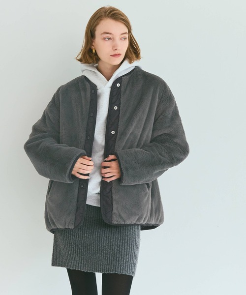 coca（coca）（コカ）の「＼新色追加／リバーシブルキルティングブルゾン（ブルゾン・レディース・アイボリー/ブラック/カーキ/その他/チャコール/B/A・M/L/S/XL）」の12枚目の写真