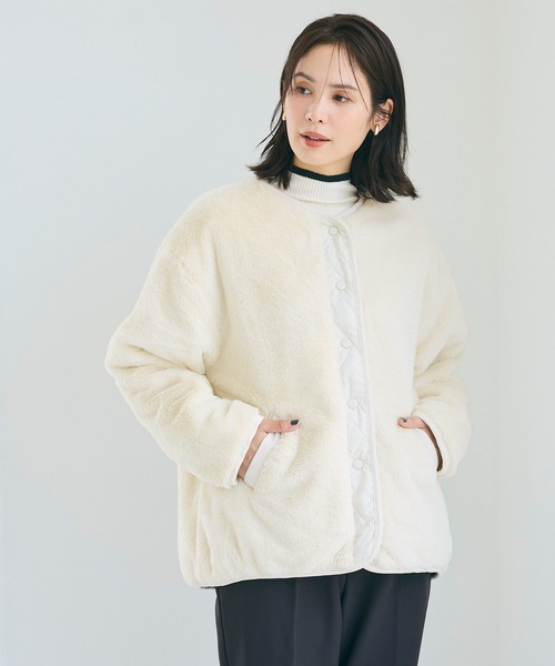 新色追加／リバーシブルキルティングブルゾン（ブルゾン）｜coca（coca