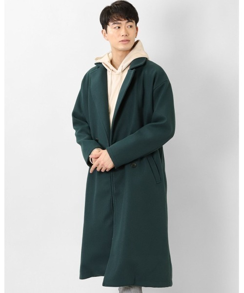 semantic design（セマンティックデザイン）の「セマンティックデザイン ウールライク オーバーサイズ チェスターコート（チェスターコート・メンズ・ベージュ/グリーン系その他/ワインレッド/ブラック・MEDIUM/LARGE/X-LARGE/S）」の3枚目の写真