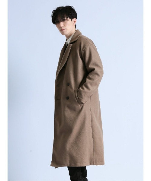 semantic design（セマンティックデザイン）の「セマンティックデザイン ウールライク オーバーサイズ チェスターコート（チェスターコート・メンズ・ベージュ/グリーン系その他/ワインレッド/ブラック・MEDIUM/LARGE/X-LARGE/S）」の8枚目の写真