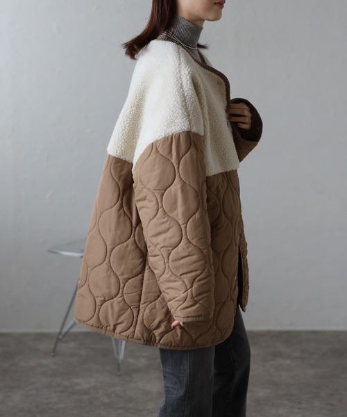 90s dezert ノーカラージャケット クレイジー 袖切り替え ドッキング 古着 70s English Squire 一枚袖 ハリントン スウィングトップ