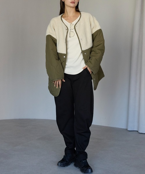 パラスパレス ウールとキルティングの切り替えブルゾン パラスパレス ウールとキルティングの切り替えブルゾン