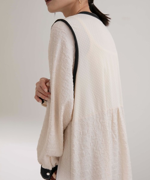 Eimee Law（エイミーロウ）の「トリミングティアードドレス（ワンピース・レディース・アイボリー/ブラック・38）」の22枚目の写真