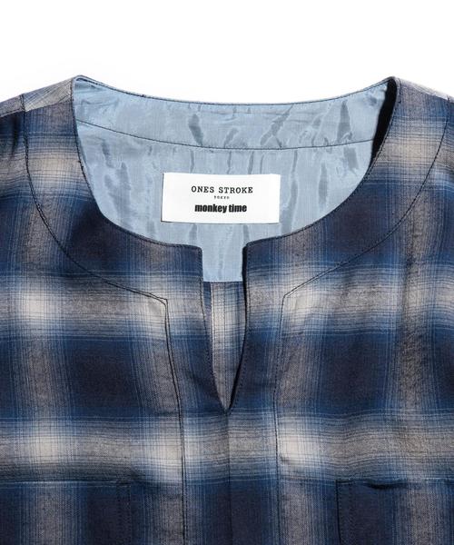 MONKEY TIME（モンキータイム）の「＜monkey time × ONES STROKE＞ SHT PO QSL/シャツ◆（シャツ/ブラウス・メンズ・ブラック/ネイビー・4/M/5/L）」の4枚目の写真
