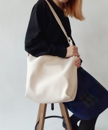 thank U more | レザー ハンドル付き ビッグ ショルダーバッグ(ショルダーバッグ)