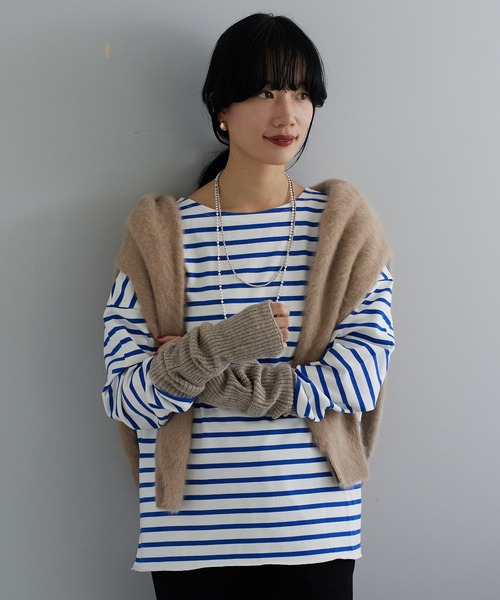 SHENERY（シーナリー）の「サイドスリットボーダーカットソー（Tシャツ/カットソー・レディース・ブラック/ブルー/ピンク/ネイビー/オレンジ・FREE）」の3枚目の写真