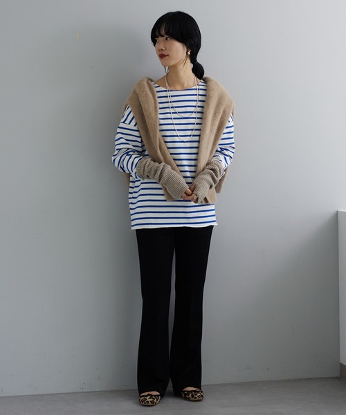 SHENERY（シーナリー）の「サイドスリットボーダーカットソー（Tシャツ/カットソー・レディース・ブラック/ブルー/ピンク/ネイビー/オレンジ・FREE）」の18枚目の写真