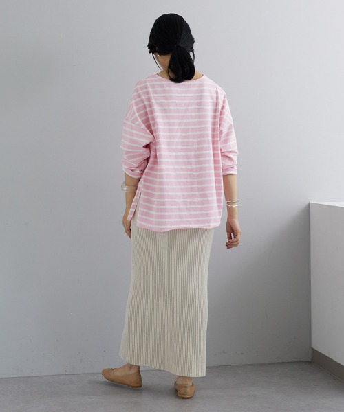 SHENERY（シーナリー）の「サイドスリットボーダーカットソー（Tシャツ/カットソー・レディース・ブラック/ブルー/ピンク/ネイビー/オレンジ・FREE）」の11枚目の写真